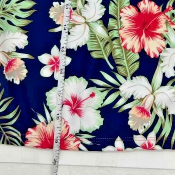 Bobbie Brooks Floral Halter Swim Top V Neck Tie In Back XL Beach Vacation Summer - Picture 10 of 10